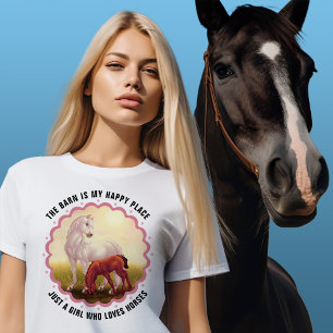 Camiseta Potro Branco em Pastagem Personalizável