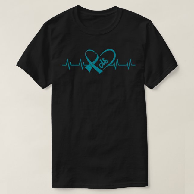 Camiseta POTS Awareness Heart Dysautonomia Neurologist Turq (Frente do Design)