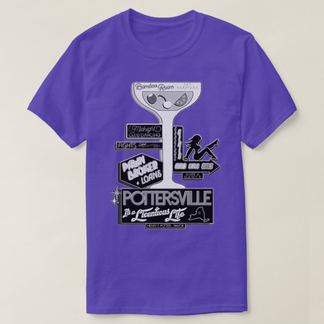 Camiseta Pottersville Black and White (Frente do Design)