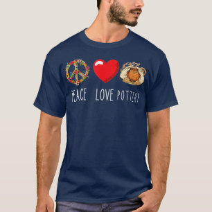 Camiseta Pottery Love Peace Heart Sign Pottery Maker Handma