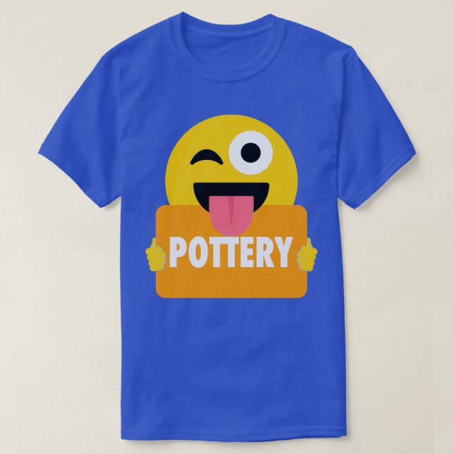 Camiseta Pottery Piscar os olhos Emoji (Frente do Design)