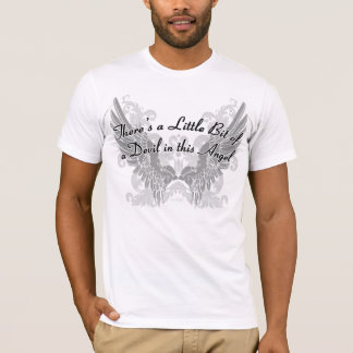 Camiseta Pouco bocado de um diabo neste anjo #1a