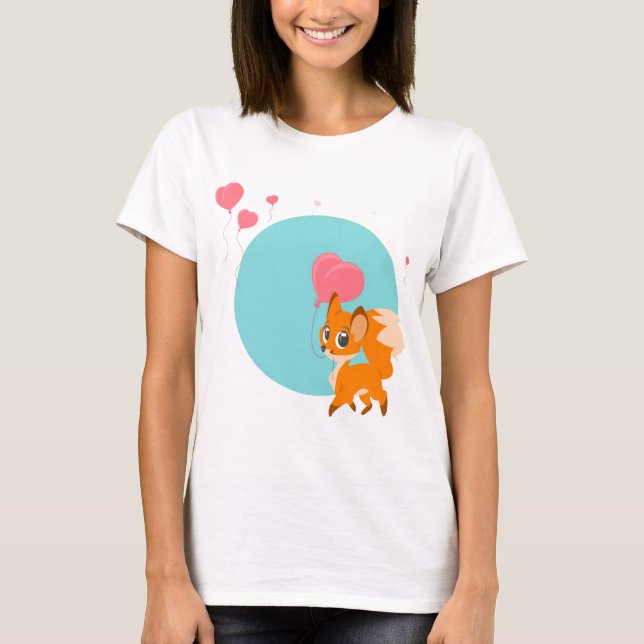 Camiseta Pouco Fox com um balão (Frente)