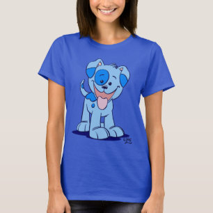 Camiseta Pouco t-shirt azul das mulheres do filhote de