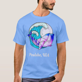 Camiseta Poulsbo Wa Japanese Paint Geometric Orca Killer Wh
