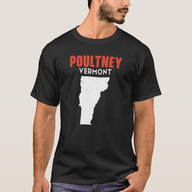 Camiseta Poultney Vermont EUA Estado América Viagem Vermont (Frente)