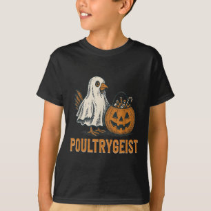 Camiseta Poultrygeist Chicken Ghost Pumpkin Costume Hallowe