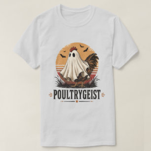 Camiseta Poultrygeist Galinha Fantasma Engraçada Arte de Ha