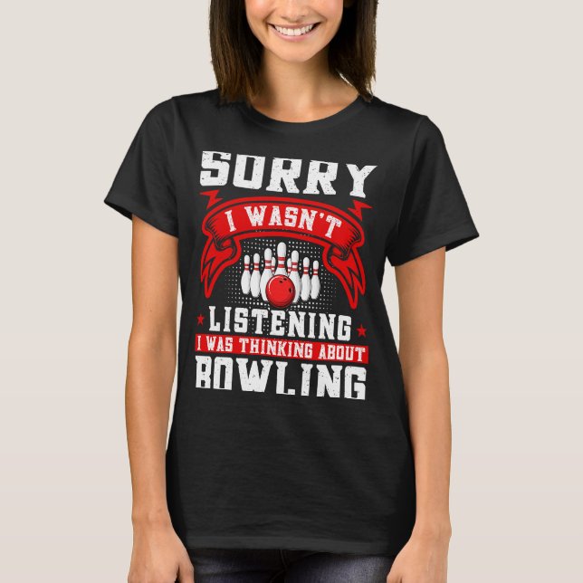 Camiseta Poupança da Faixa do Bowler da Equipe da Boliche d (Frente)