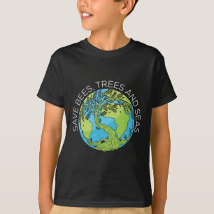 Camiseta Poupança De Árvores De Abelhas E Mares Alterações