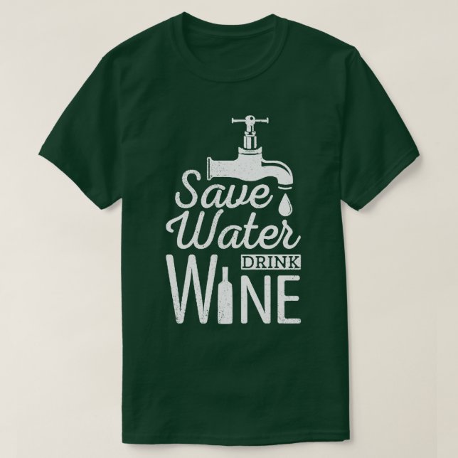 Camiseta Poupe Água Beba Vinho Engraçado Bebendo Álcool Beb (Frente do Design)