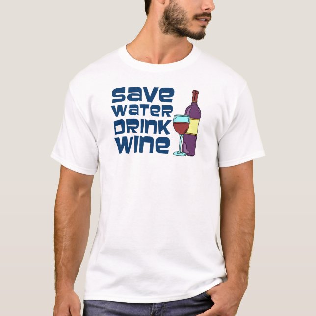 Camiseta Poupe Água Bebendo Vinho (Frente)