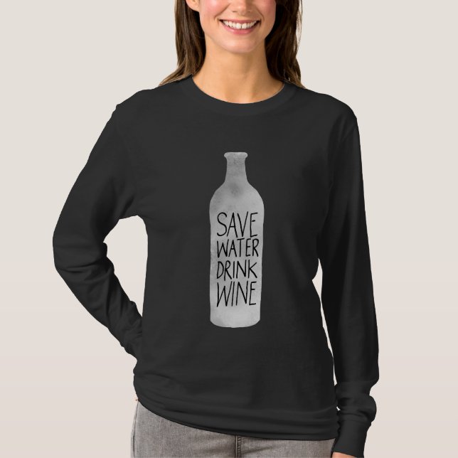 Camiseta Poupe Água Bebendo Vinho (Frente)