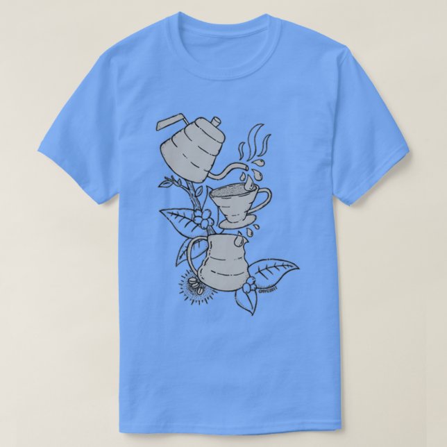 Camiseta Pourover Café branco (Frente do Design)