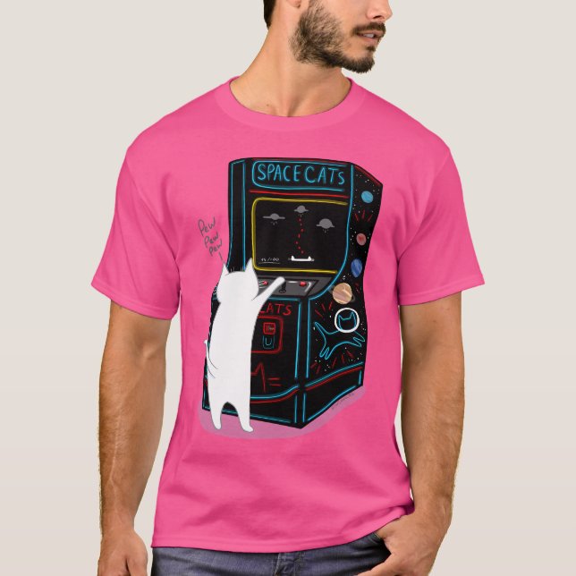 Camiseta Pousa de Gatos Espaciais (Frente)