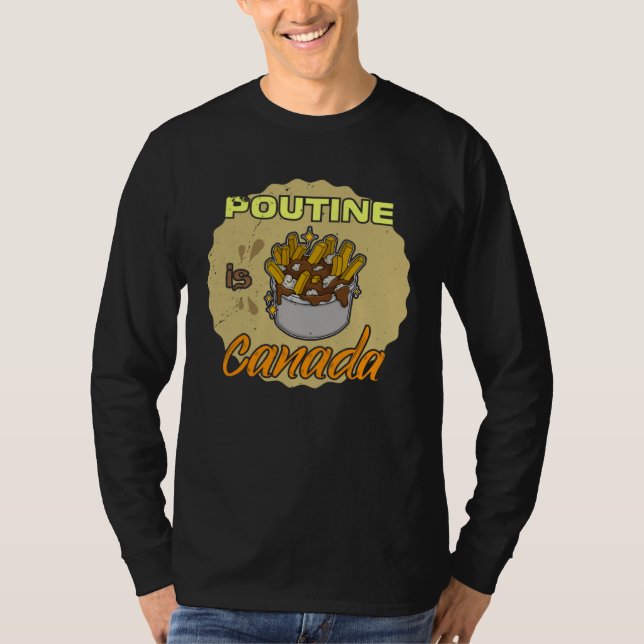 Camiseta Poutine french fries canada food potato quebec fas (Frente)