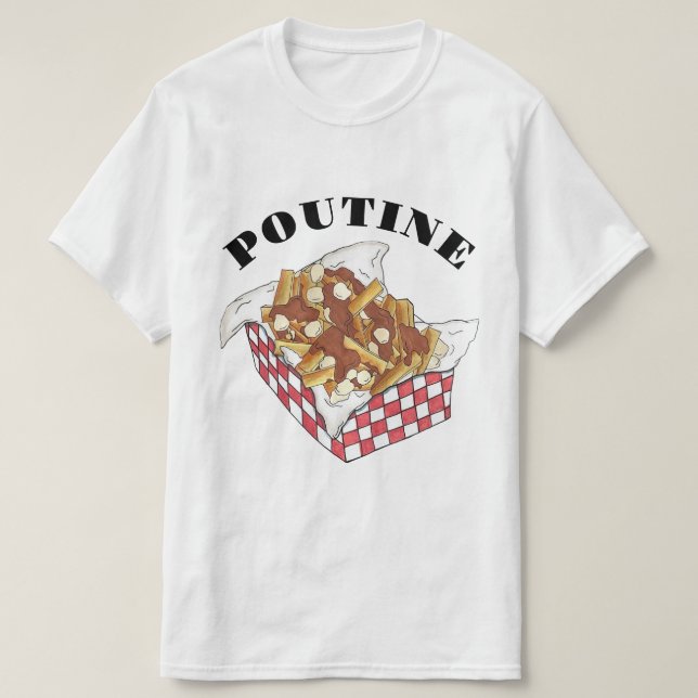 Camiseta Poutine Quebec Canadá Comida francesa Fries (Frente do Design)