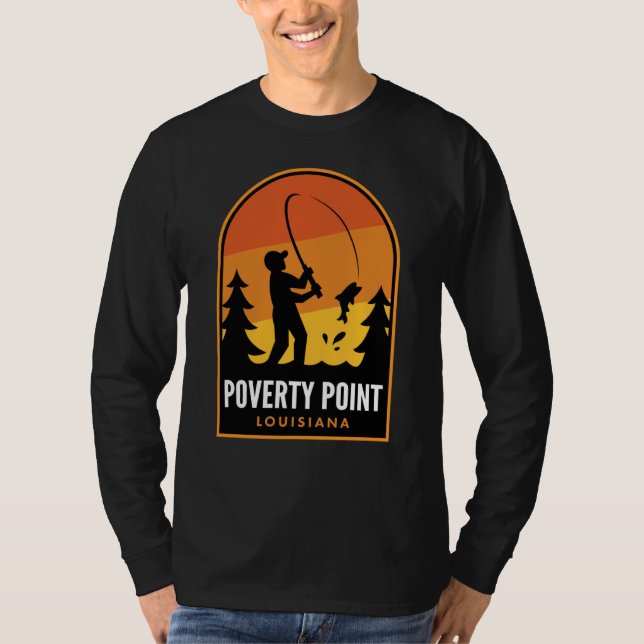 Camiseta Poverty Point Louisiana Fishing (Frente)