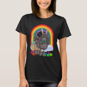 Camiseta Povoado Negro-Bonito Povoado Páscoa Coelho Cão-Coe