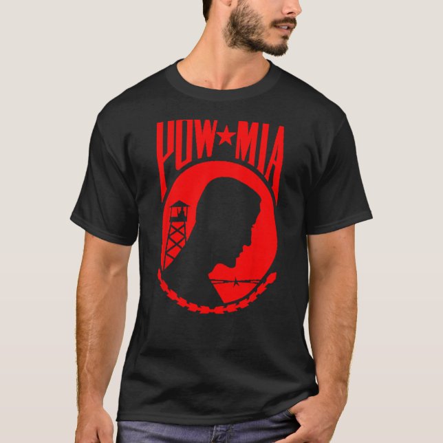 Camiseta POW MIA POWMIA Red Design (Frente)
