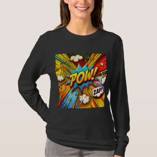 Camiseta POW! ZAP! Palavras de Ação de Quadrinhos – design 