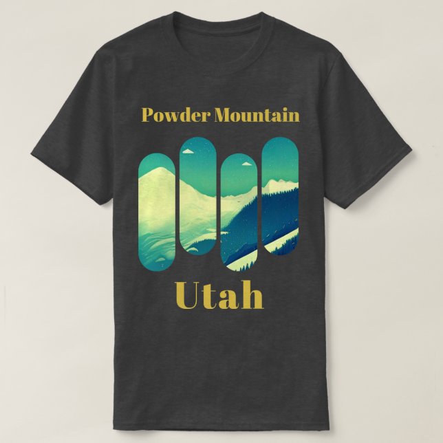 Camiseta Powder Mountain ski Utah 2 (Frente do Design)