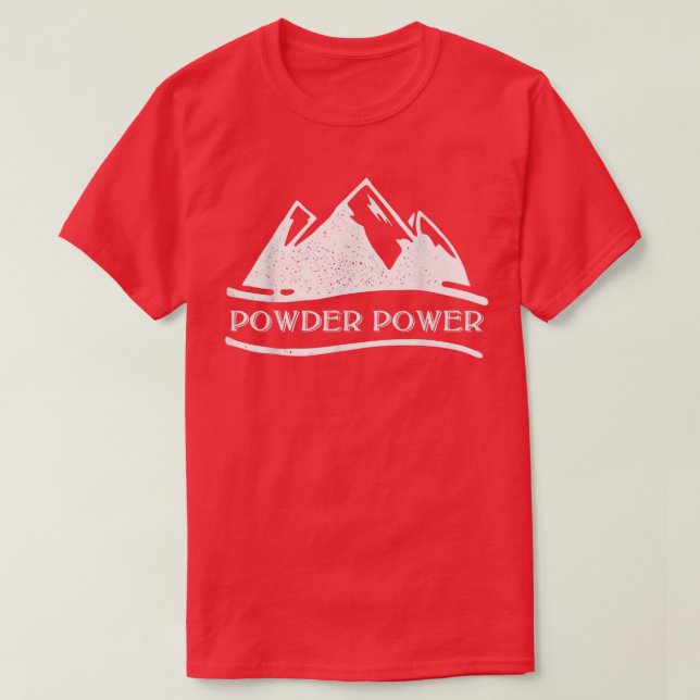 Camiseta Powder Power Snowboard Skiing Mountain  (Frente do Design)