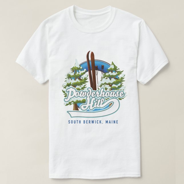 Camiseta powderhouse hill sul berwick maine logotipo (Frente do Design)