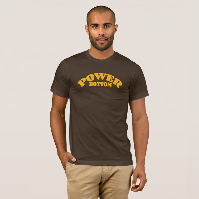 Camiseta Power Bottom in retro style (Frente Completa)
