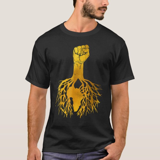 Camiseta Power Fist Africa Roots Black History Orgulho S Do (Frente)