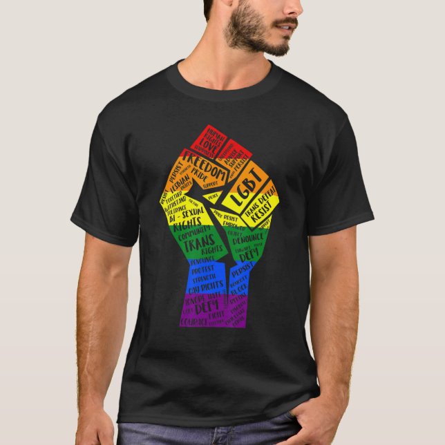 Camiseta Power Fist Lgbt Gay Lesbian Transgender Bisexual P (Frente)