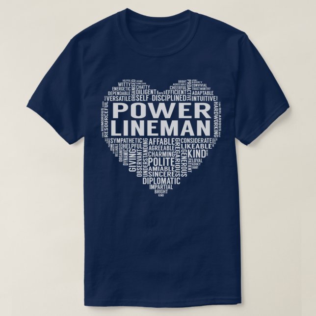 Camiseta Power Lineman Heart (Frente do Design)