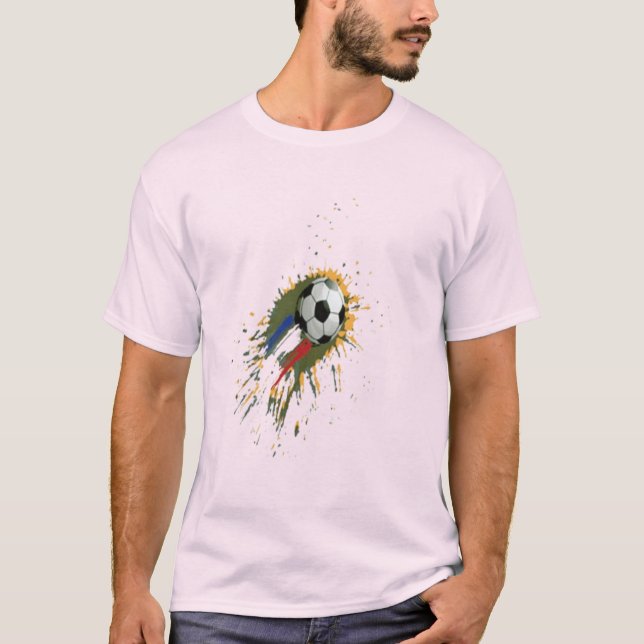 Camiseta Power Shot: Design de Futebol Splash (Frente)