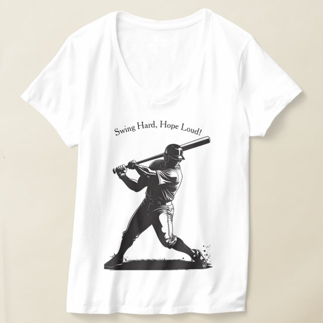 Camiseta Power Swing – Design de Beisebol em Estilo de Quad (Postura )