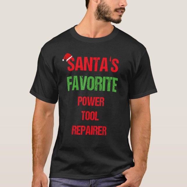 Camiseta Power Tool Reparador Funny Pajama Natal (Frente)