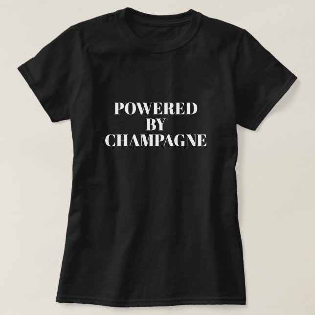 CAMISETA POWERED BY CHAMPAGNE (Frente do Design)