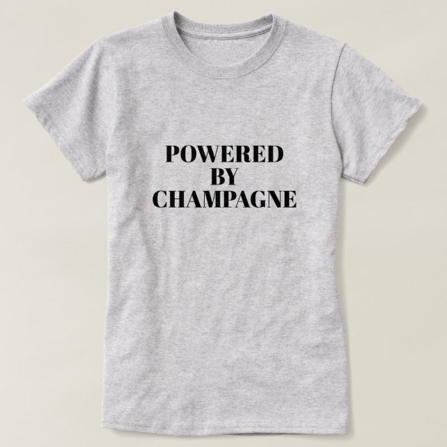 CAMISETA POWERED BY CHAMPAGNE (Frente do Design)