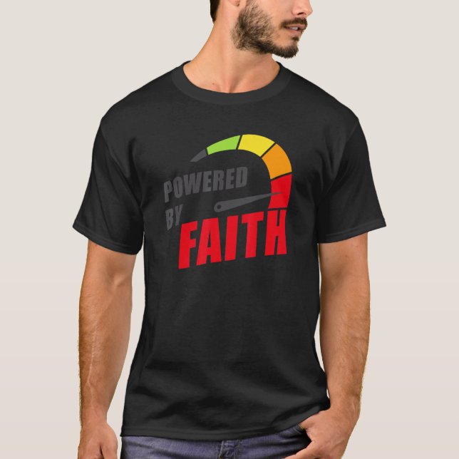 Camiseta Powered by Faith u2013 Christian Inspiring Motivat (Frente)