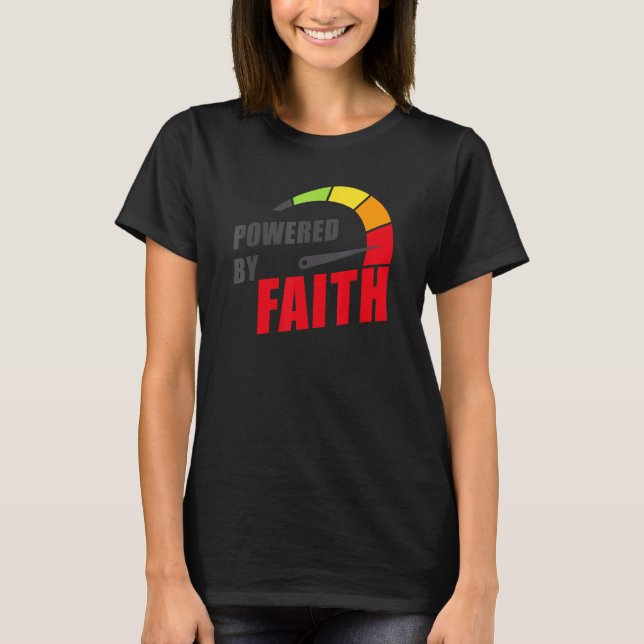 Camiseta Powered by Faith u2013 Christian Inspiring Motivat (Frente)