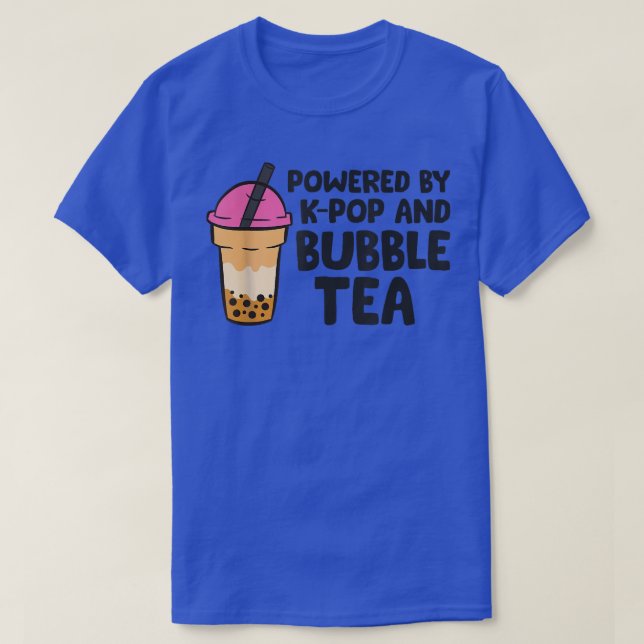 Camiseta Powered By K-pop And Bubble Tea  (Frente do Design)