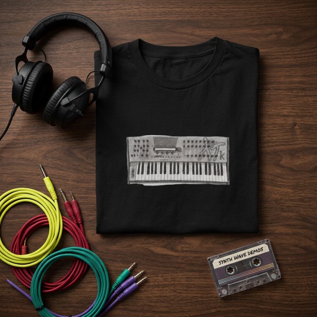 Camiseta Powered by Oscillators – Retro Digital Wave Synth (Powered by Oscillators – Retro Digital Wave Synth T-Shirt)