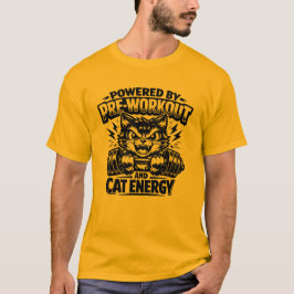 Camiseta Powered By Pre Workout And Cat Energy T-Shirt