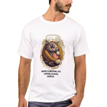 Camiseta Powered by Sarcasm Cat | 3 Horas de Sono 