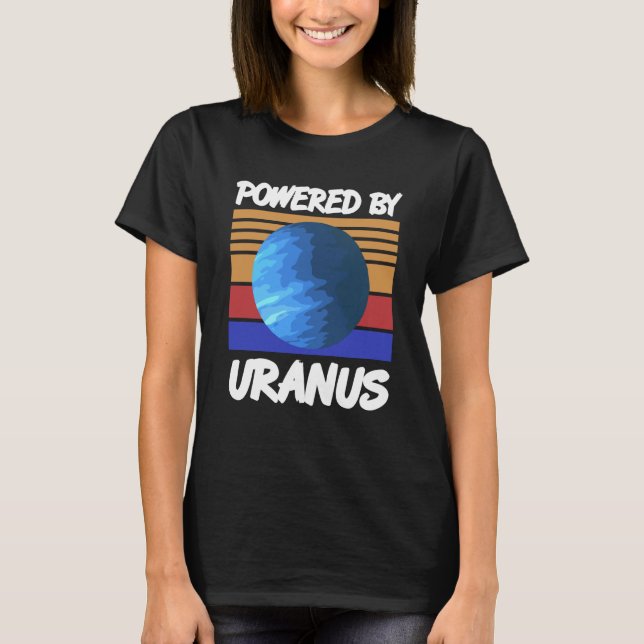 Camiseta Powered By URANUS Retro Solar System Planet Design (Frente)