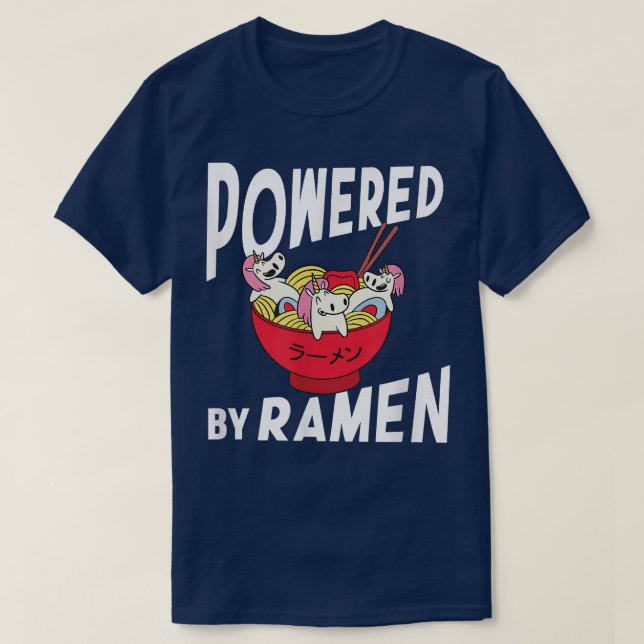Camiseta Powered Ramen Anime Noodles Kawaii Japão  (Frente do Design)