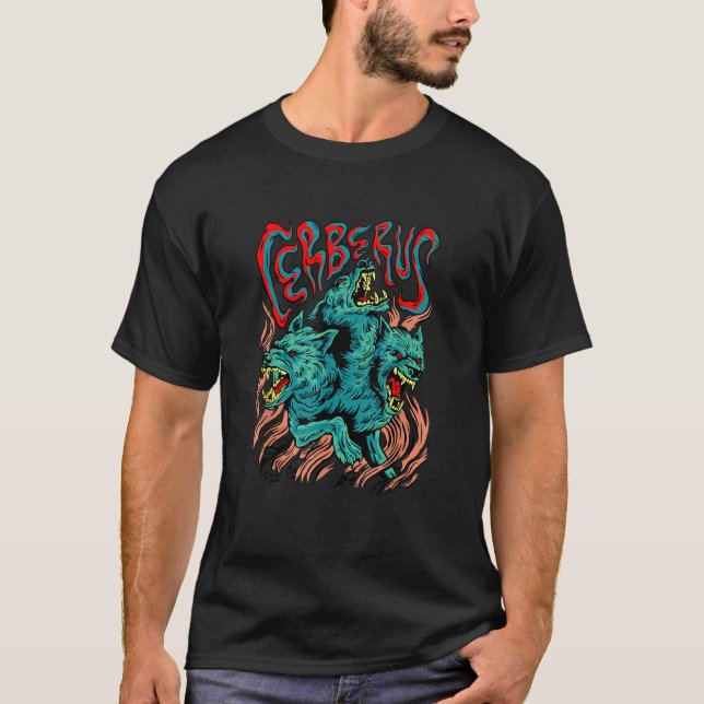 Camiseta Powerful Zerberus Cerberus Three Headed Helldog An (Frente)