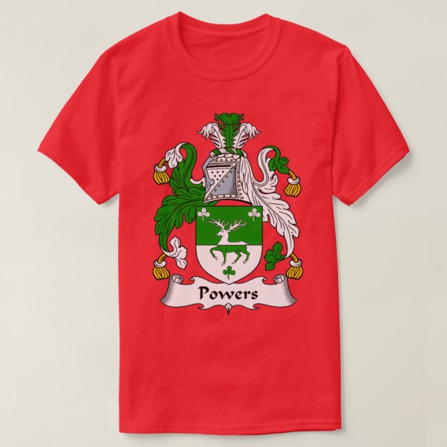 Camiseta Powers Coat of Arms Family Crest  (Frente do Design)