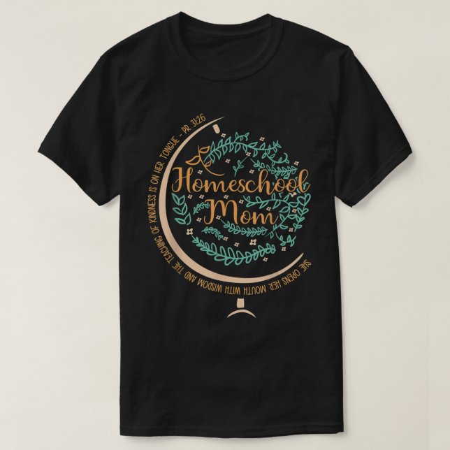 Camiseta PR 3126 Christian Homeschool Mãe (Frente do Design)
