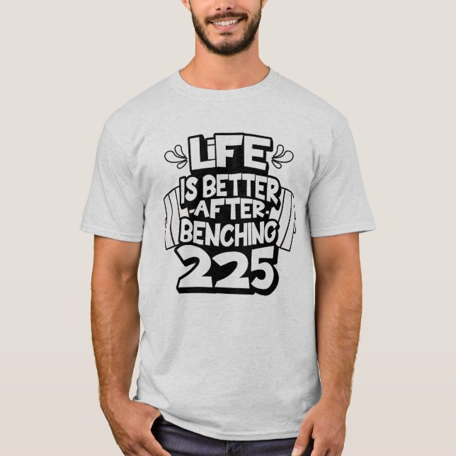 Camiseta PR de Levantamento de Peso de 225 Lb (Frente)