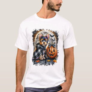 Camiseta Praça de Halloween do Cão Yorkie